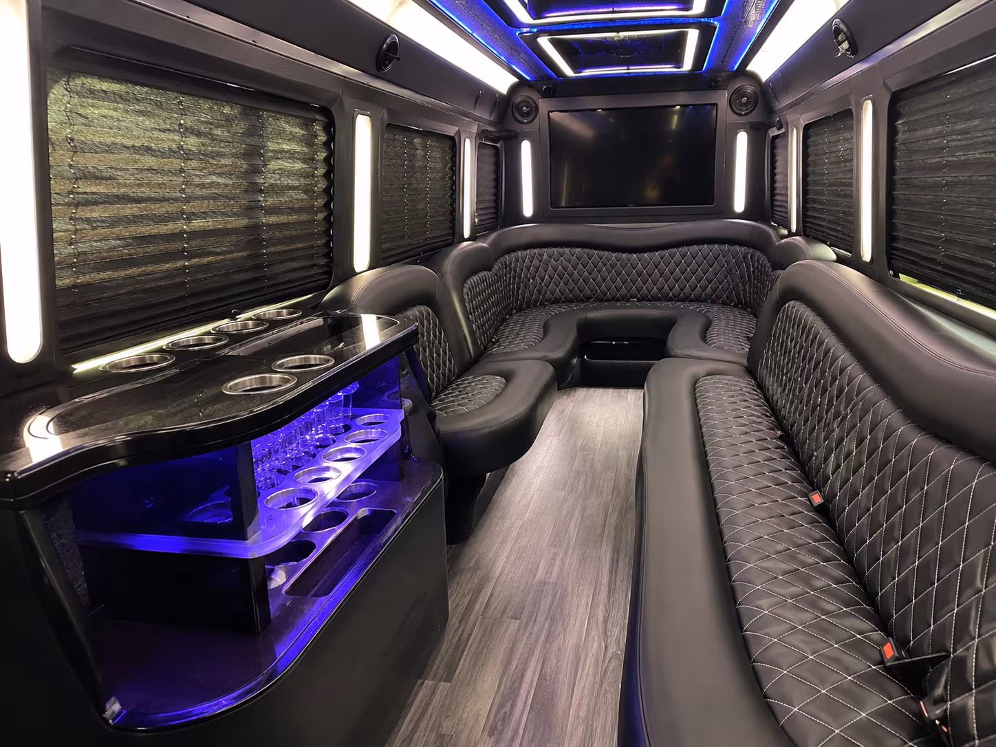 North Las Vegas Private Event Transportation party bus interior