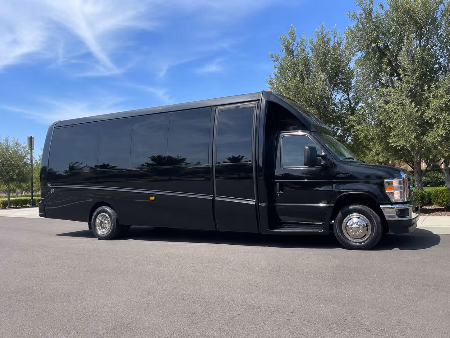 North Las Vegas School Event Transportation party bus exterior