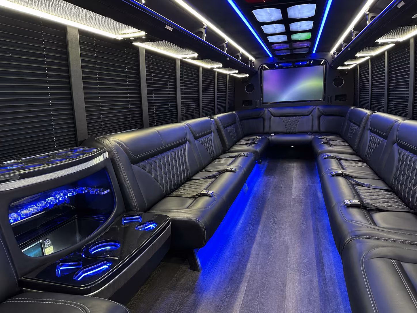 North Las Vegas Wedding Transportation party bus exterior