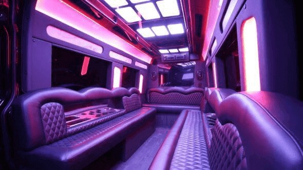 Interior of North Las Vegas Party Bus Company's 18 Passenger Party Bus in North Las Vegas