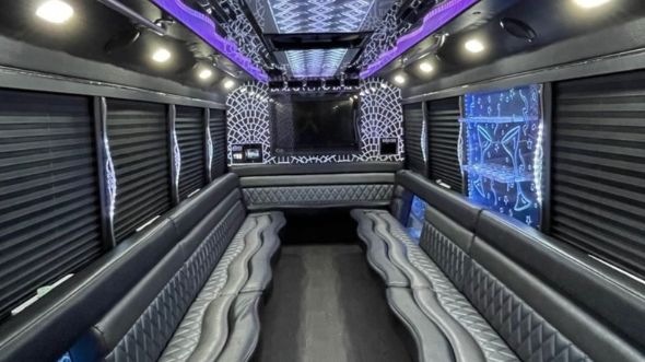 Interior of Charter Bus Company Carson City's 20 Passenger Party Bus in Carson City