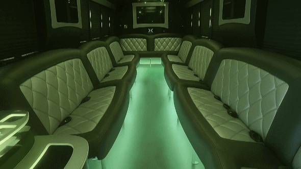 Interior of Charter Bus Company Las Vegas's 30 Passenger Party Bus in Las Vegas
