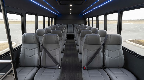 Interior of Charter Bus Company North Las Vegas's 35 Passenger Mini Bus in North Las Vegas