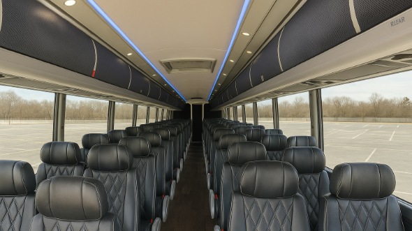 Interior of Charter Bus Company North Las Vegas's 40 Passenger Charter Bus in North Las Vegas