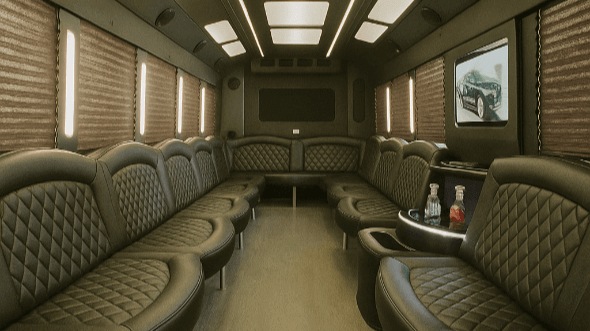 Interior of Charter Bus Company Las Vegas's 40 Passenger Party Bus in Las Vegas