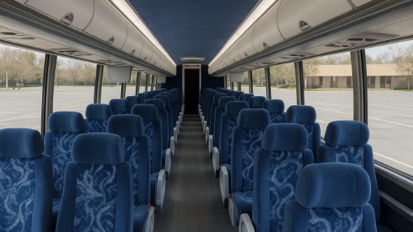 Interior of Charter Bus Company North Las Vegas's 44 Passenger Charter Bus in North Las Vegas