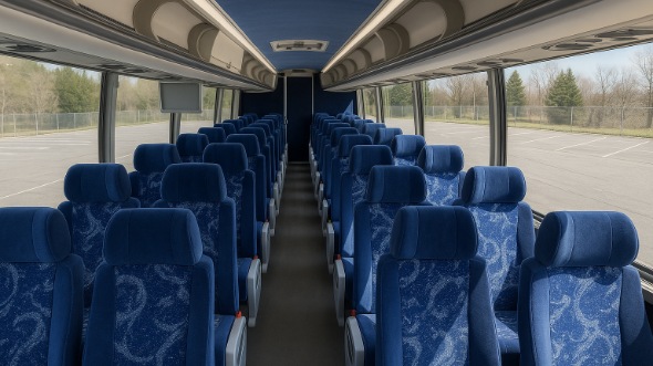 Interior of Charter Bus Company North Las Vegas's 45 Passenger Charter Bus in North Las Vegas