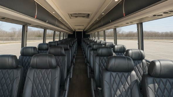 Interior of Charter Bus Company North Las Vegas's 46 Passenger Charter Bus in North Las Vegas