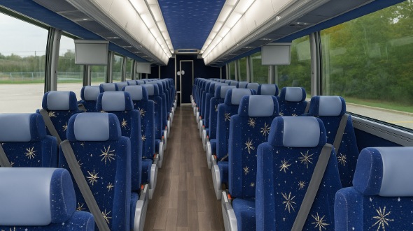 Interior of Charter Bus Company North Las Vegas's 47 Passenger Charter Bus in North Las Vegas