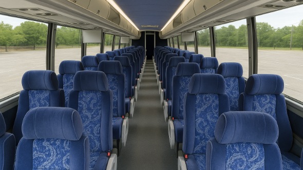 Interior of Charter Bus Company North Las Vegas's 51 Passenger Charter Bus in North Las Vegas