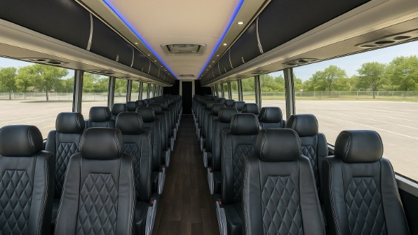 Interior of Charter Bus Company North Las Vegas's 55 Passenger Charter Bus in North Las Vegas