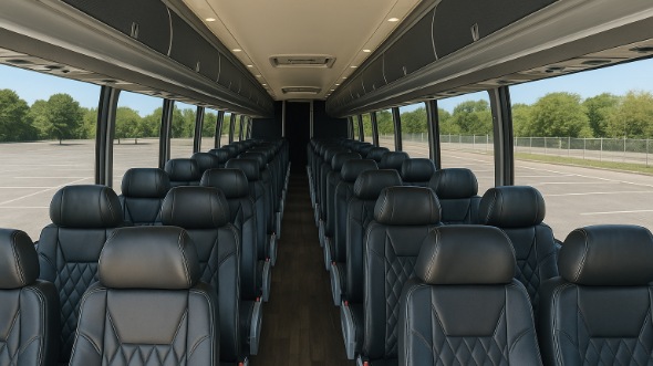 Interior of Charter Bus Company North Las Vegas's 56 Passenger Charter Bus in North Las Vegas