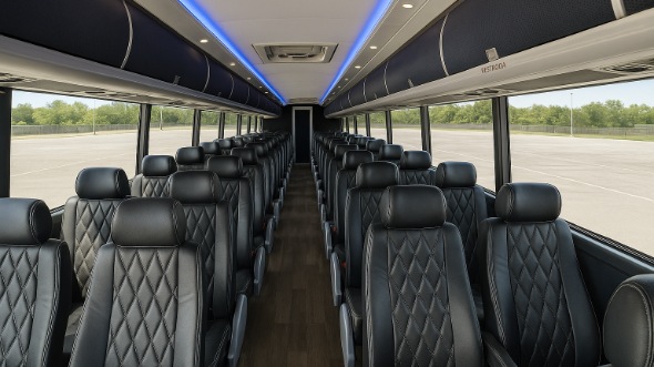 Interior of Charter Bus Company North Las Vegas's ADA Charter Bus in North Las Vegas